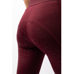 Legging Horze Maia fond intégral grip femme poche téléphone Marron bordeaux