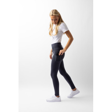 Halfseizoen legging Serena fullgrip Horze Marine inkt Marineblauw
