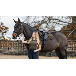 LeMieux Suede Close Contact Vierkant Zadeldek Alpine Bruin