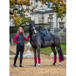 LeMieux Suede Dressuur Zadeldek Asgrauw Bordeaux LeMieux Suede Dressuur Zadeldek Asgrauw Bordeaux