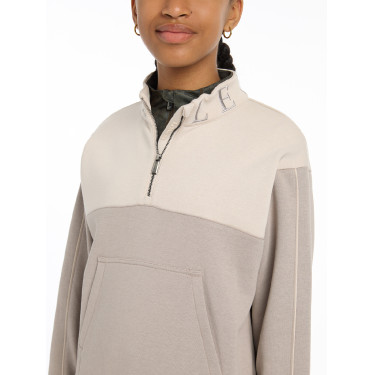 Pull LeMieux à fermeture éclair Quart Kate Young Rider Ash / Stone Gris
