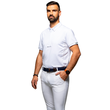 Wedstrijdpolo Flags & Cup jongen Wako korte mouwen Wit