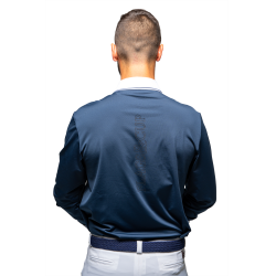 Polo de concours Flags & Cup homme Wako manches longues Marine Bleu marine