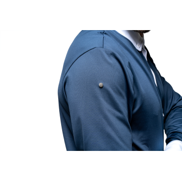 Wedstrijdpolo Flags & Cup heren Wako lange mouwen Marine Marineblauw