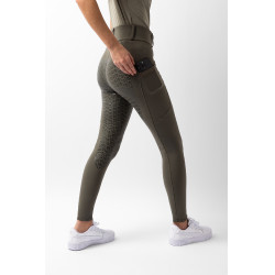 Pantalon d'équitation fond intégral grip Horze Noelle femme Vert olive