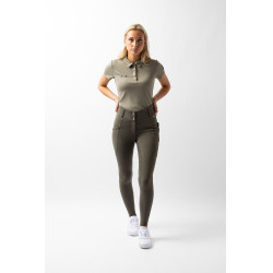 Pantalon d'équitation fond intégral grip Horze Noelle femme Vert olive