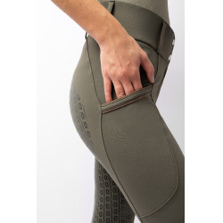 Pantalon d'équitation fond intégral grip Horze Noelle femme Vert olive