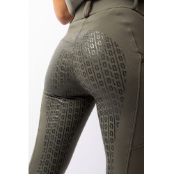 Pantalon d'équitation fond intégral grip Horze Noelle femme Vert olive