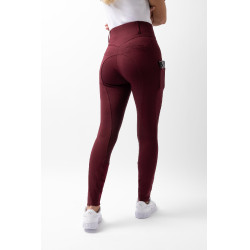 Pantalon fond intégral grip toutes saisons Horze Mira Bordeaux marron