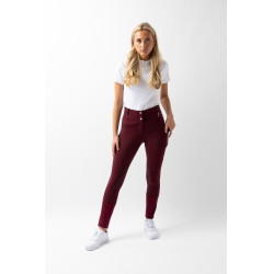 Pantalon fond intégral grip toutes saisons Horze Mira Bordeaux marron