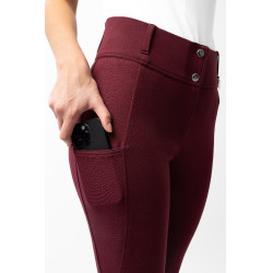 Pantalon fond intégral grip toutes saisons Horze Mira Bordeaux marron