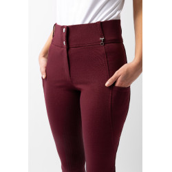 Pantalon fond intégral grip toutes saisons Horze Mira Bordeaux marron