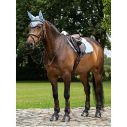 LeMieux Merino+ Suede Close Contact Vierkant Zadeldek Gletsjer Blauw