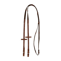 Rênes en nylon avec boucles en cuir Acavallo Cognac Marron