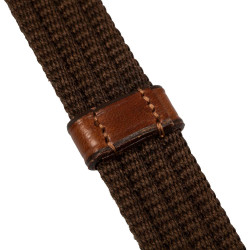 Rênes en nylon avec boucles en cuir Acavallo Cognac Marron