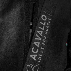 Amortisseur Piuma-FS WFS-FS avec poches en suède et rehausseur avant Acavallo Noir / noir