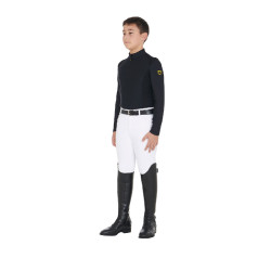 Sous-vêtement de base pour garçons en tissu technique Equestro Noir Sous-vêtement de base pour garçons en tissu technique Equestro Noir
