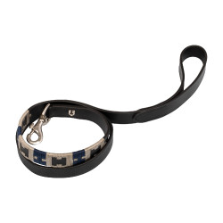 Laisse pour chien en cuir avec motif géométrique Equestro Noir
