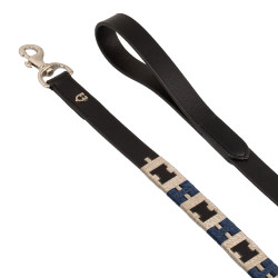 Laisse pour chien en cuir avec motif géométrique Equestro Noir