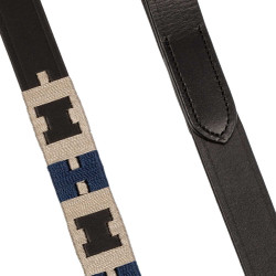 Laisse pour chien en cuir avec motif géométrique Equestro Noir