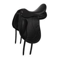 Dressuurzadel van gevoerd leer Equestro Zwart