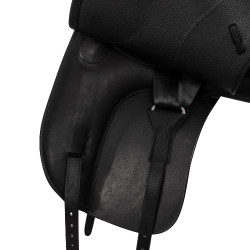 Selle de dressage en cuir doublé Equestro Noir Selle de dressage en cuir doublé Equestro Noir