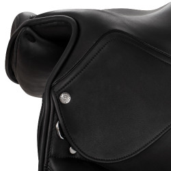 Selle de dressage en cuir doublé Equestro Noir Selle de dressage en cuir doublé Equestro Noir