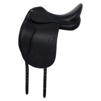 Dressuurzadel met afneembare kniewrongen Equestro Zwart