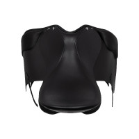 Dressuurzadel met afneembare kniewrongen Equestro Zwart