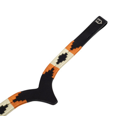 Lederen frontriem met Navajo-decoratie Equestro Zwart