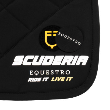 Springzadeldoek Scuderia Equestro van technisch Equestro-stof Zwart