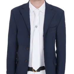 Wedstrijdstropdas met geborduurd logo Equestro Wit