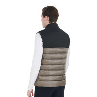 Gilet pour hommes en bi-matériau avec patch en silicone Equestro Noir / walnut Gilet pour hommes en bi-matériau avec patch en silicone Equestro Noir / walnut