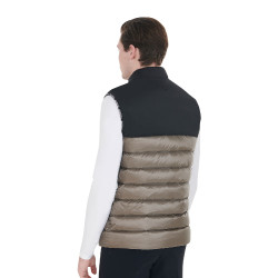 Herenbodywarmer in bimateriaal met siliconen patch Equestro Zwart / walnoot Herenbodywarmer in bimateriaal met siliconen patch Equestro Zwart / walnoot