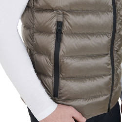 Herenbodywarmer in bimateriaal met siliconen patch Equestro Zwart / walnoot Herenbodywarmer in bimateriaal met siliconen patch Equestro Zwart / walnoot