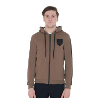 Sweat à capuche pour homme avec intérieur en polaire Equestro Walnut Marron Sweat à capuche pour homme avec intérieur en polaire Equestro Walnut Marron