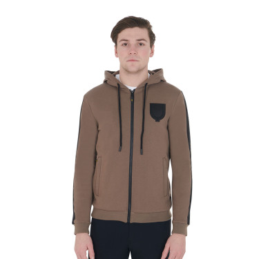 Sweat à capuche pour homme avec intérieur en polaire Equestro Walnut Marron