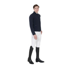 Veste pour homme en tissu technique perforé Equestro Marine Bleu marine Veste pour homme en tissu technique perforé Equestro Marine Bleu marine