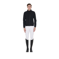 Veste pour homme en tissu technique avec capuche amovible Equestro Noir Veste pour homme en tissu technique avec capuche amovible Equestro Noir