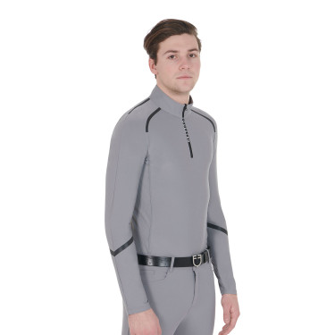 Polo d'entraînement manches longues pour homme coupe ajustée Equestro Polo d'entraînement manches longues pour homme coupe ajustée Equestro