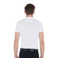 T-shirt homme coupe ajustée imprimé équestre Equestro Blanc T-shirt homme coupe ajustée imprimé équestre Equestro Blanc