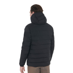 Doudoune en tissu stretch homme avec écusson en silicone Equestro Noir Doudoune en tissu stretch homme avec écusson en silicone Equestro Noir