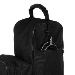 Tas voor laarzen en helm met geborduurd logo Equestro Zwart