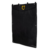Tenture de box long avec logo brodé Equestro Noir Tenture de box long avec logo brodé Equestro Noir