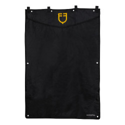 Tenture de box long avec logo brodé Equestro Noir Tenture de box long avec logo brodé Equestro Noir