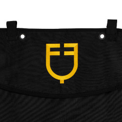 Tenture de box court avec logo brodé Equestro Noir Tenture de box court avec logo brodé Equestro Noir