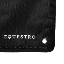 Tenture de box court avec logo brodé Equestro Noir Tenture de box court avec logo brodé Equestro Noir