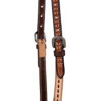 Bridon western une oreille bicolore Pool's Noisette Marron Bridon western une oreille bicolore Pool's Noisette Marron