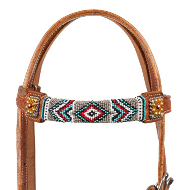 Hoofdstel met parelversieringen in Navajo-stijl Pool's Hoofdstel met parelversieringen in Navajo-stijl Pool's