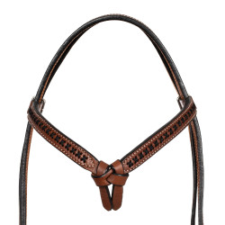 Bridon western Futurity avec frontal tressé Pool's Noisette Marron Bridon western Futurity avec frontal tressé Pool's Noisette Marron